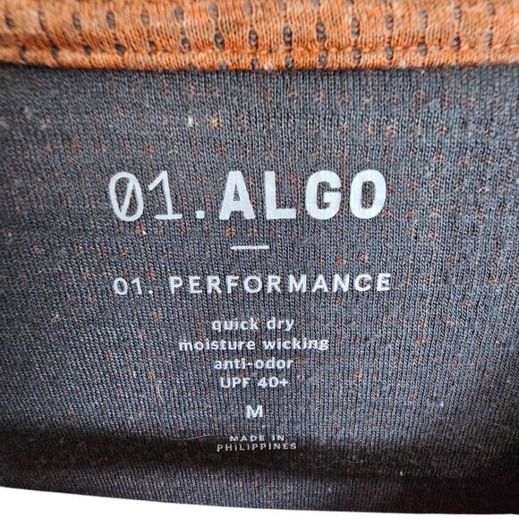 01 Algo Performance Shirt Long Sleeve T Shirt Men M Orange Athletic T Shirt Mens - Picture 6 of 8